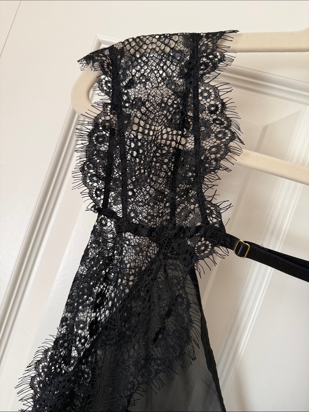 Bluebella XL Black Lace-Trim Sheer Chemise - Picture 5 of 6